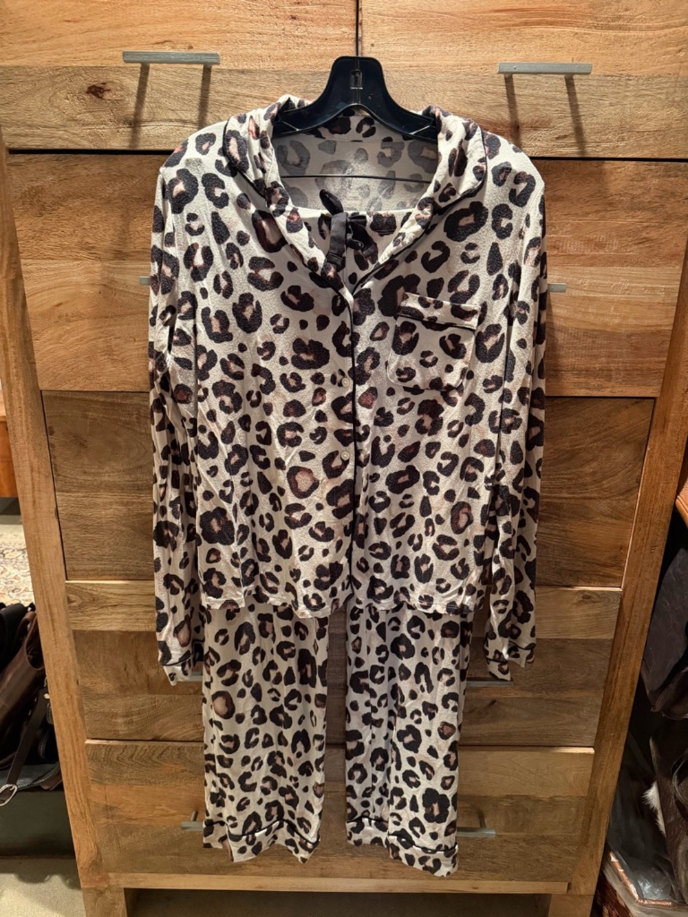 stars above Leopard-Style Sleep Top in Cream, Brown & Black
